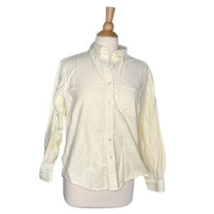 LL Bean Yellow Striped Button Up Dress Shirt EE14